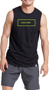 Chemises musclées sans manches pour hommes Séchage rapide 60% Coton-40% Polyester Débardeur Protection contre les odeurs Évacuation de l'humidité avec logo - Product Image 2