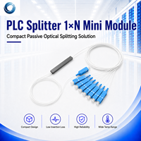 1xN PLC Fiber Optic Splitter Mini Module dengan Kehilangan Penyisipan Rendah untuk Penerapan Jaringan PON FTTH