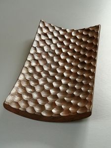 Plateau à thé rectangulaire fin en noyer avec fines rainures, plateau de service en bois de style japonais, plateau moderne pour café et en-cas - Product Image 2