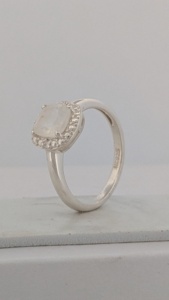 925 bague en argent Sterling broche réglage arc-en-ciel pierre de lune pierres précieuses coussin formes fantaisie fête de mariage à la mode unisexe - Product Image 4