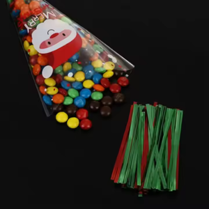 Venta caliente de logotipo personalizado impreso transparente de plástico en forma de cono bolsas de embalaje de palomitas de maíz con tira - Product Image 2