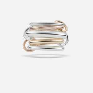 Tendance 925 Sterling Silver Two Tone Link Connected Interlocking Gold Statement Ring High Polish Finish Luxurian Jewels Ring - Product Image 1