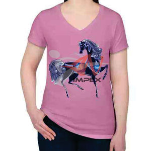 เสื้อยืดผ้าฝ้ายสำหรับผู้หญิงเสื้อยืดพิมพ์โลโก้แบบยืดหยุ่นสำหรับฤดูร้อน - Product Image 1