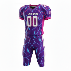 ชุดยูนิฟอร์มอเมริกันฟุตบอลแบบซับลิเมชั่นที่ปรับแต่งได้ พร้อมกางเกงขาสั้น ผลิตจากโพลีเอสเตอร์ 100% ระบายอากาศได้ดี พร้อมตำแหน่งโลโก้ด้านหน้า - Product Image 5