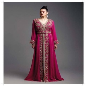 Eid Abaya Dubai ชุดเดรสยาว3ชั้นสำหรับผู้หญิง,ชุดกิโมโนคาฟตันผ้าชีฟองสีพื้นสไตล์ตุรกีเสื้อคลุมมุสลิม - Product Image 3