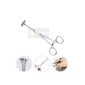 Straight Line Stainless Steel Septum Forceps <b>Clamp</b> Plier for Nose Septum Piercing Forceps 6" - Product Image 3