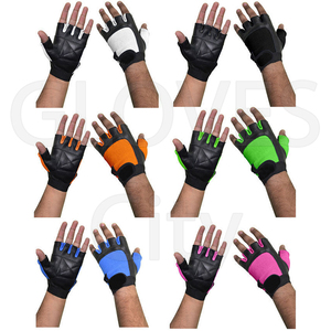 Wholesale Unisex Half Finger Leather Gym <b>Gloves</b> from <b>GLOVES</b> City Sialkot Pakistan Elastic Wrist Wraps for Weight Lifting - Product Image 2