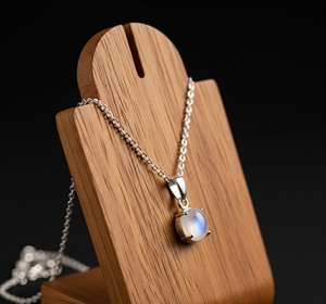 Cadena delicada de Plata de Ley 925 al por mayor, colgante en forma de gota ovalada de piedra lunar natural Bohemia, colgantes de moda de cristal curativo - Product Image 1