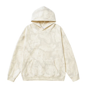 Sweat-shirt à capuche vintage et épais pour hommes, sweat-shirt en coton pelucheux lavé, sweat à capuche surdimensionné beige, sweat-shirts à capuche streetwear - Product Image 2