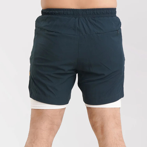 Wholesale 100 Cotton Mens Gym Shorts <b>Mid</b> Waist Casual Athletic Fitness Shorts Custom Logo Plain Dyed Sportswear Apparel - Product Image 2