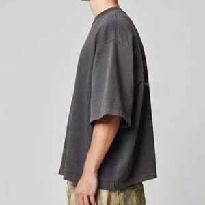 T-shirts pour hommes en gros, t-shirts unis surdimensionnés, impression personnalisée, t-shirts décontractés à manches courtes, t-shirts à col rond pour jeunes - Product Image 2