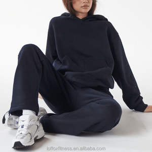 Chándal de Color liso para mujer, ropa de calle, recién llegado, chándal para mujer para adultos, chándal de algodón 100% informal personalizado para mujer - Product Image 2