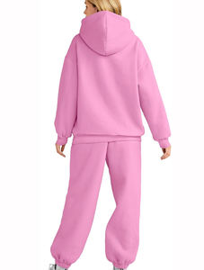 Survêtement d'hiver surdimensionné de haute qualité pour femmes 2 pièces ensemble de pulls impression personnalisée polaire respirante grande taille dernier survêtement - Product Image 4