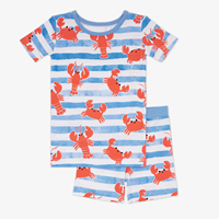 Pijamas de Verano para Niños al por Mayor a Bajo Precio, con Temática Oceánica, Manga Corta, Diseño de Dibujos Animados para Niños, Ropa de Dormir Transpirable y Suave, Personalizable