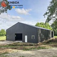 Kits de construction métalliques préfabriqués sur mesure, garage en acier avec auvent latéral pour le stockage de véhicules agricoles, résistant au vent fort et à la neige
