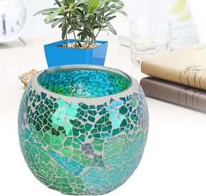 Soporte de luz de té de mosaico de vidrio de diseñador para decoración de sala de estar de lujo hermoso soporte de luz de té de mosaico hecho a mano a precio barato - Product Image 1