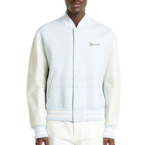 Blouson universitaire homme surdimensionné en toile de haute qualité, col montant, respirant, élégant, doublure coton/laine, mélange de laine pour l'hiver - Product Image 1