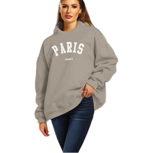 Sweat-shirt unisexe oversize Tuislay Paris tendance, pull décontracté à motif graphique, col rond tricoté confortable, imprimé hiver - Product Image 1