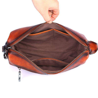 Tas genggam kulit asli pria, dompet panjang ritsleting lembut bisnis multi-saku portabel ringan ramah lingkungan