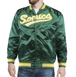 Blouson bombardier en satin de haute qualité grande taille pour hommes Design personnalisé Applique Color Block Respirant Varsity Baseball Style - Product Image 1