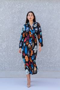 2025 nouveauté haute qualité mignon naturel mode élégant solide à manches longues décontracté été femmes Sexy Boho caftan robe lavable - Product Image 2