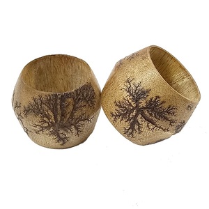 Ronds de serviette en bois antiques de meilleure qualité polis et naturels pour la décoration de table de fêtes de mariage - Product Image 3