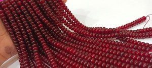 ลูกปัดควอทซ์โกเมน Hessonite ธรรมชาติลูกปัดสีแดงเรียบ8มม. ยาว8นิ้วสำหรับทำเครื่องประดับ - Product Image 3