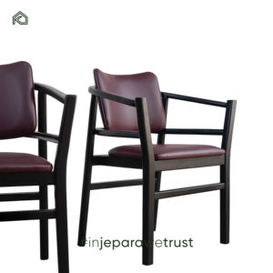 Silla de Comedor de Estilo Nórdico Moderno con Marco de Madera de Teca y Cuero Duradero para Hotel de Lujo, Restaurante, Villa, Sala de Estar y Ocio - Product Image 4