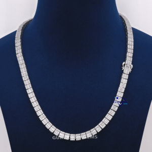 2025 nuevo diseño ilusión lujosa cadena de 12 MM 14Kt oro blanco sólido laboratorio cultivado collares de diamantes VVS claridad IGI certificado - Product Image 1