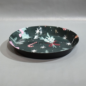 Élégant plateau de service noir au design de Noël pour les friandises de vacances et l'affichage de la décoration - Product Image 4