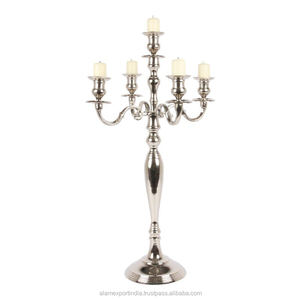 Candélabre en métal classique à 5 bras fait à la main bol en aluminium nouvel an décor à la maison centre de table pour les mariages noël dernier style - Product Image 3