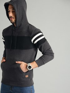 Vente en gros de sweats à capuche surdimensionnés pour hommes, couleurs contrastées, 100% coton, logo personnalisé OEM, hiver - Product Image 3