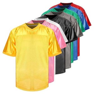 เสื้อฟุตบอลอเมริกันแบบสั่งทำพิเศษ ไซส์ใหญ่ ระบายอากาศได้ดี ซับเหงื่อ ป้องกันแบคทีเรีย แขนสั้น ยูนิเซ็กซ์ โพลีเอสเตอร์ พิมพ์ลายแบบซับลิเมชั่น - Product Image 1