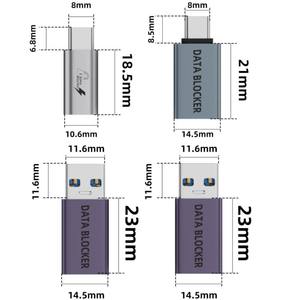 ของขวัญโปรโมชั่น ตัวป้องกันการโจรกรรมข้อมูล USB สำหรับ iPhone และ Android อะแดปเตอร์ USB-A และ USB-C สำหรับการชาร์จเท่านั้น ป้องกันการโจมตีจาก <span class=keywords><strong>Juice</strong></span> Jacking ในสถานที่สาธารณะ - Product Image 2