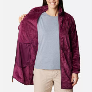 Abrigo polar informal a prueba de viento con cremallera completa para exterior de mujer a la moda con logotipo personalizado chaqueta de otoño e invierno para mujer - Product Image 5