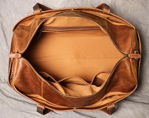 Bolsa de lona de cuero con logotipo personalizado de fábrica con correa para el hombro Bolsa de viaje de cuero para fin de semana - Product Image 5