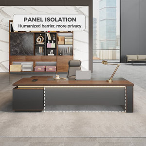L-Shaped Executive <b>Desk</b> with Built-In <b>Computer</b> Station MDF Wood for Bedroom <b>Office</b> <b>DESK</b>-0009 - Product Image 5