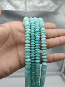 ลูกปัดอะเมโซไนต์ทรงรอนเดลล์เจียระไนแบบเยอรมัน สวยงาม ขนาด 8-10 มม. ลูกปัดพลอยอะเมโซไนต์ธรรมชาติสำหรับทำเครื่องประดับ - Product Image 2