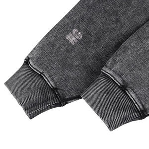 Haute qualité Vintage lavé hommes sweat à capuche court noël respirant personnalisé surdimensionné brodé sérigraphie ourlet brut hiver - Product Image 4