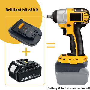 Adaptador convertidor de batería de litio para herramientas eléctricas, batería de 18V con puerto de carga USB, material ABS, convierte diferentes marcas de herramientas - Product Image 6