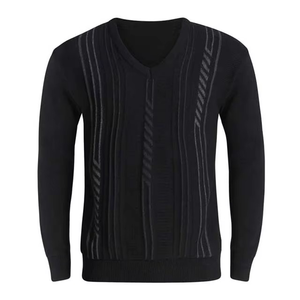 Meilleur prix, vente chaude, pulls en polaire pour hommes personnalisés, col en V noir, en provenance du Pakistan, nouveau design, vente chaude, prix bas - Product Image 6