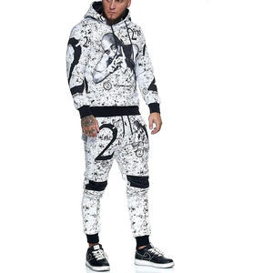 Mejor Precio Hombres Casual Sports XXL Tamaño Poliéster Fleece Jogger Sets Transpirable Alta Calidad Impreso Logotipo Personalizado Chándal Otoño - Product Image 2