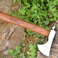 Tête de hache Tomahawk artisanale en acier inoxydable avec manche en bois de rose, idéale pour le camping en plein air, cadeau parfait pour les pères, les garçons d'honneur et les maris