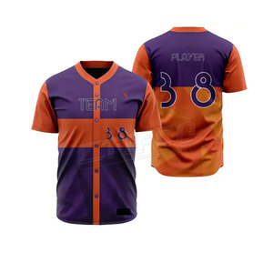 Uniformes de baseball à manches courtes pour hommes OEM vente en gros bon marché uniforme de maillot de baseball vierge - Product Image 6