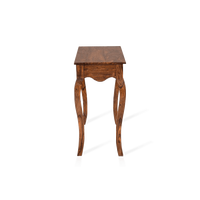 Table console traditionnelle Tania en bois de sheesham massif avec finition antique, meubles de salon écologiques, 1 tiroir