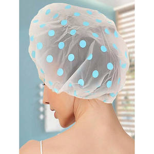 Lot de 2 bonnets de douche jetables en plastique monocouche, imperméables, pour séchage des cheveux et protection anti-huile, également utilisables comme couvre-chef de cuisine - Product Image 5
