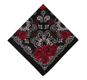 OEM 2025 Wholesale In-Stock Custom Ethnic Bandanas Printed Black Cotton <b>Silk</b> Polyester Bandana <b>Scarf</b> with Logo - Product Image 2