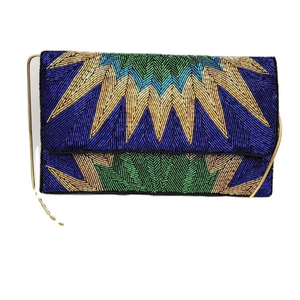 Pochette de soirée brodée de haute qualité avec des perles fantaisie et un style de bijoux imposant - Product Image 2