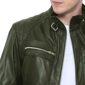 Diseño personalizado al por mayor chaquetas de cuero de color sólido chaquetas de cuero de los hombres MOQ bajo transpirable Streetwear hombres chaquetas de cuero - Product Image 6