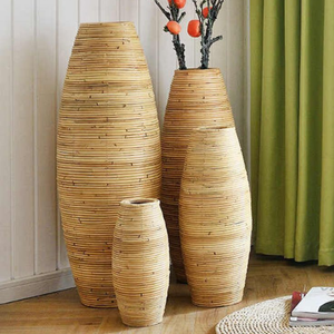 Jarrón de bambú hilado ecológico con acabado brillante para la decoración del hogar y la Oficina, producto de exportación hecho a mano de Vietnam - Product Image 5